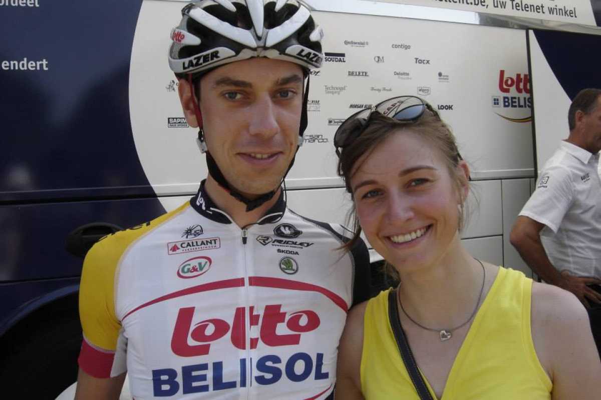 Bart De Clercq met z'n partner Sofie De Vuyst in de Tour De France van 2013 (©Collectie Bart De Clercq)