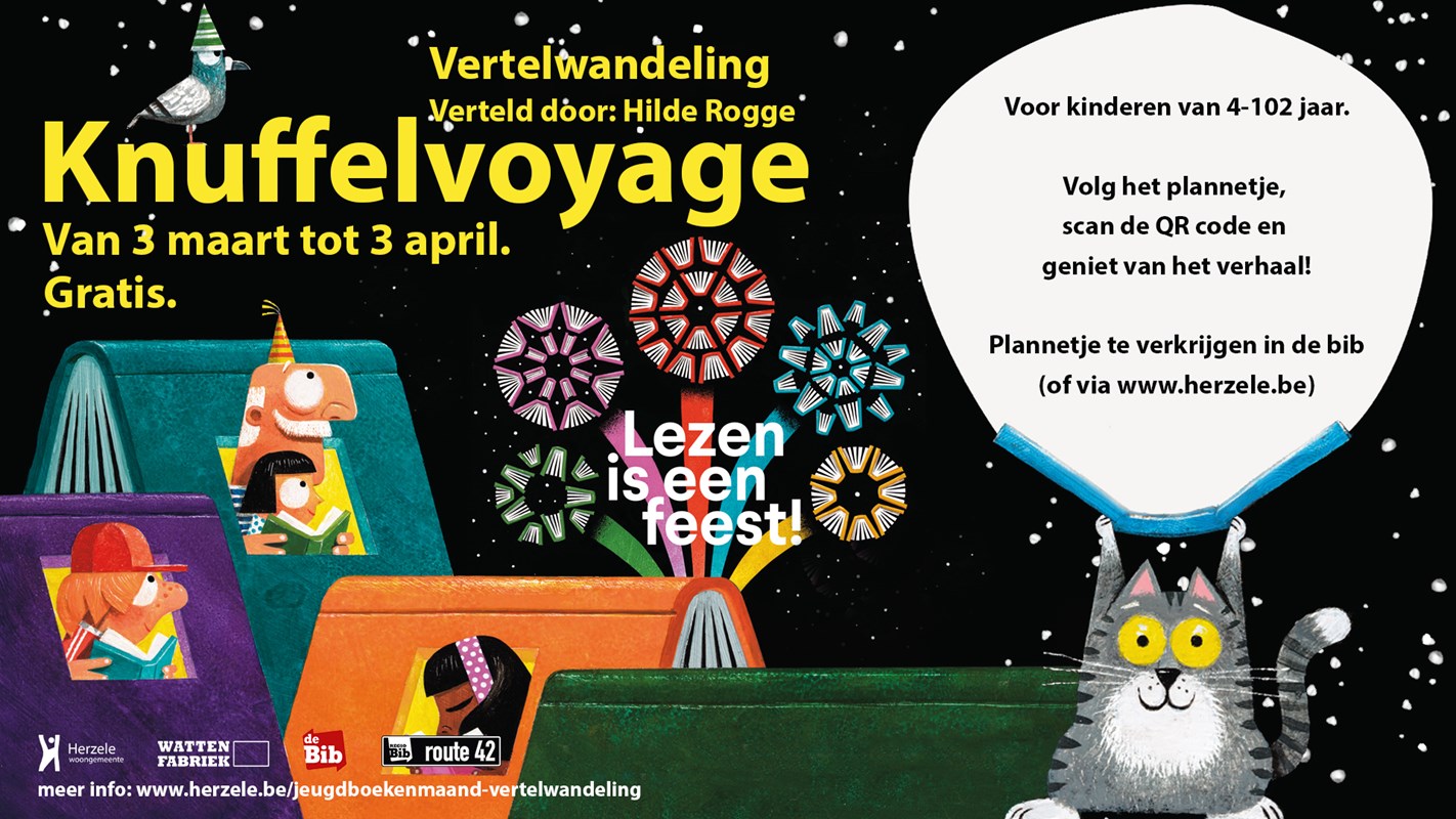Affiche vertelwandeling jeugdboekenmaand.