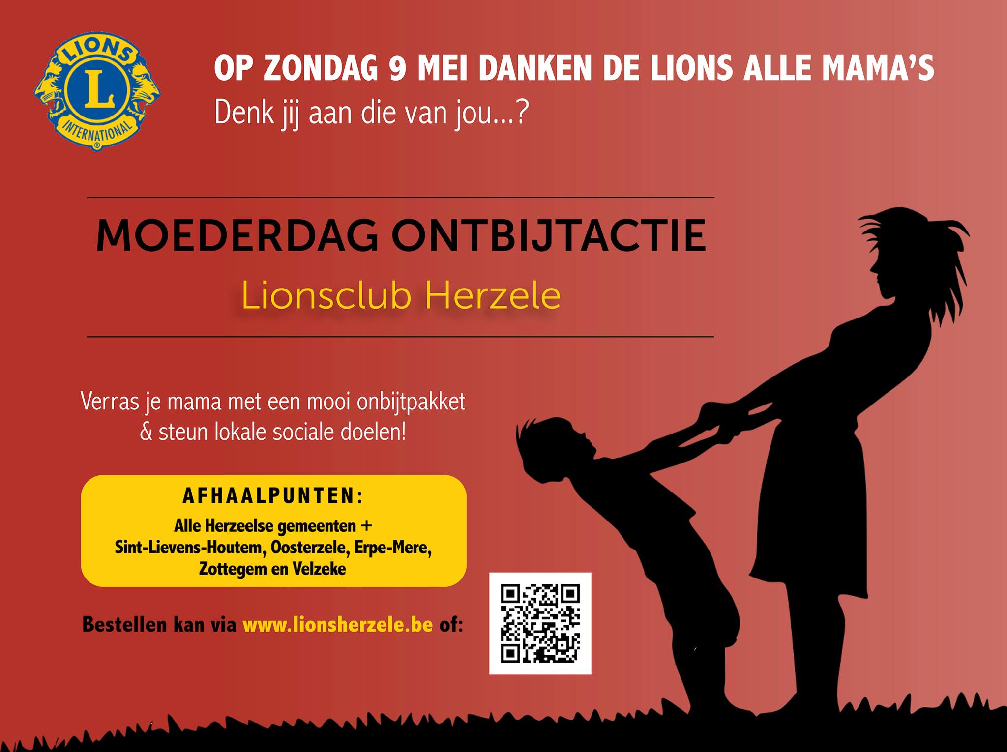Affiche ontbijtmanden Moederdag Lions Herzele